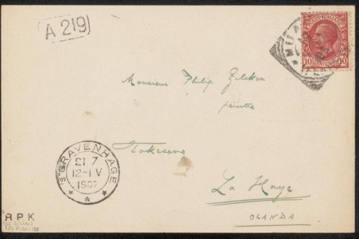 Letter to Philip Zilcken