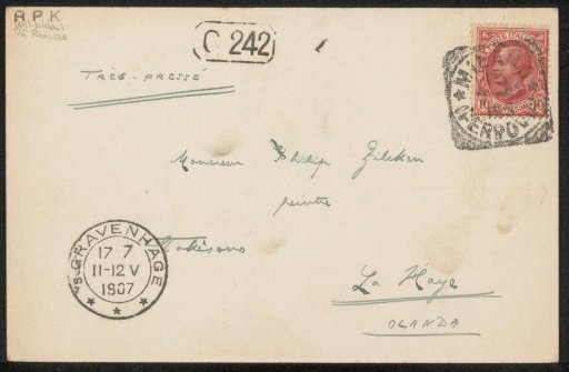 Letter to Philip Zilcken