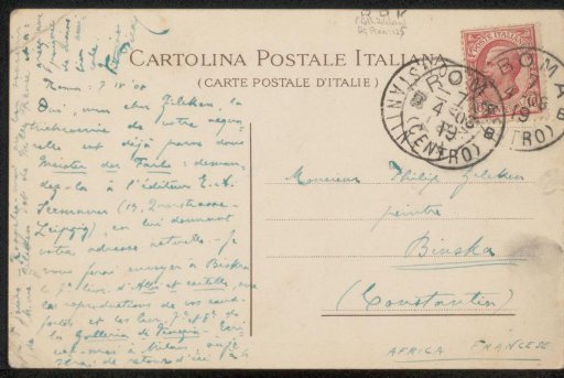 Postcard to Philip Zilcken