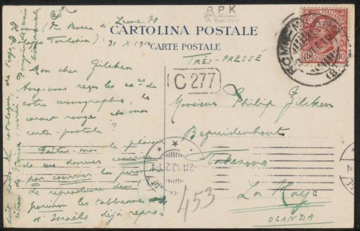 Postcard to Philip Zilcken