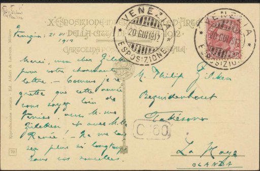 Picture postcard to Philip Zilcken