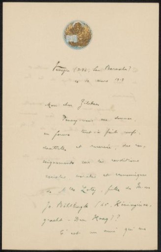 Letter to Philip Zilcken