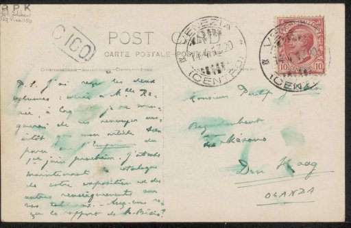 Postcard to Philip Zilcken