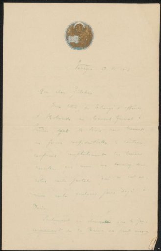 Letter to Philip Zilcken