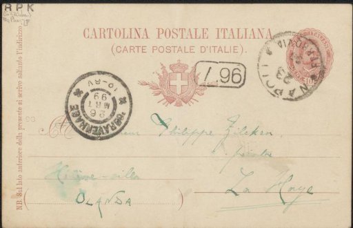 Postcard to Philip Zilcken