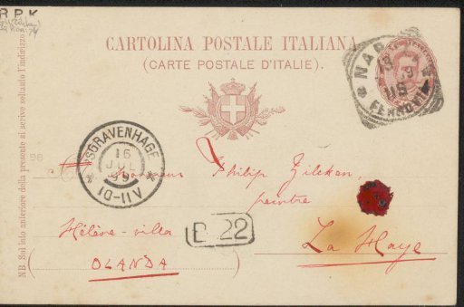 Postcard to Philip Zilcken