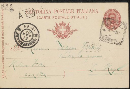 Postcard to Philip Zilcken