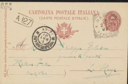 Postcard to Philip Zilcken