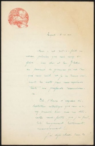 Letter to Philip Zilcken