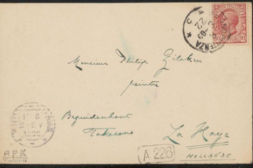 Letter to Philip Zilcken