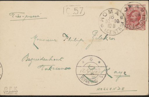 Letter to Philip Zilcken