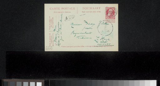 Postcard to Philip Zilcken
