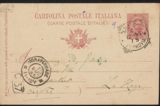 Postcard to Philip Zilcken