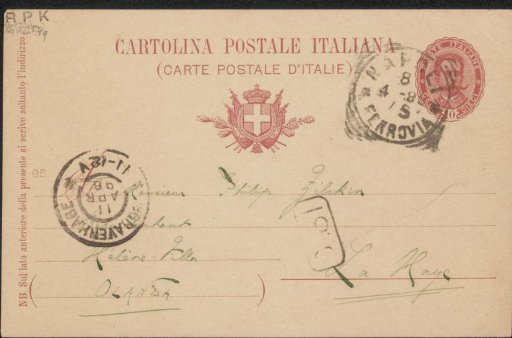 Postcard to Philip Zilcken