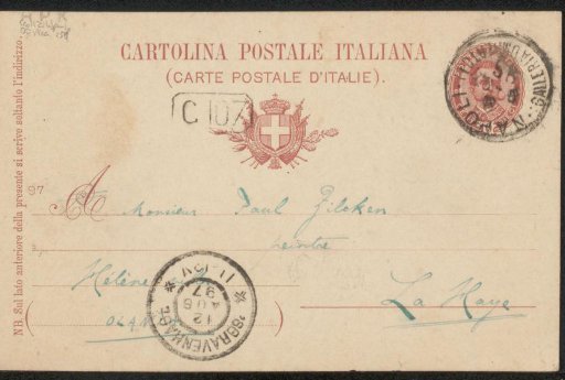 Postcard to Philip Zilcken