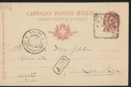 Postcard to Philip Zilcken