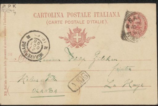 Postcard to Philip Zilcken