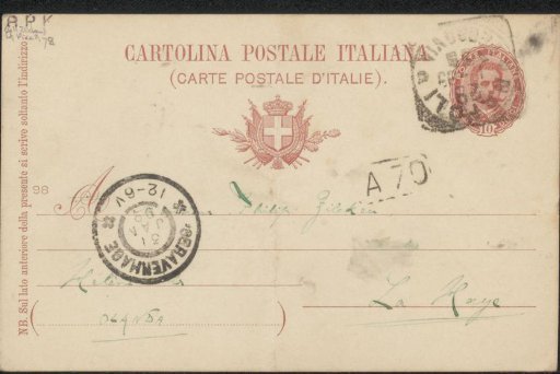 Postcard to Philip Zilcken