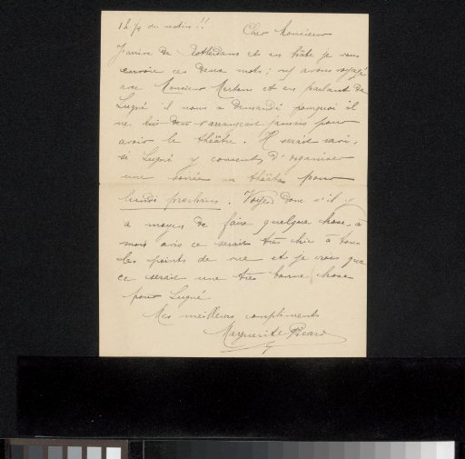 Letter to Philip Zilcken
