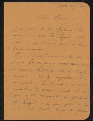 Letter to Philip Zilcken