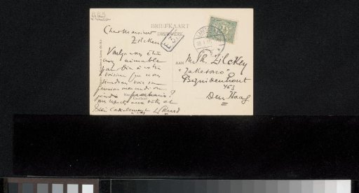 Postcard to Philip Zilcken