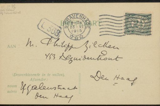 Postcard to Philip Zilcken
