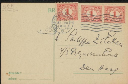 Postcard to Philip Zilcken