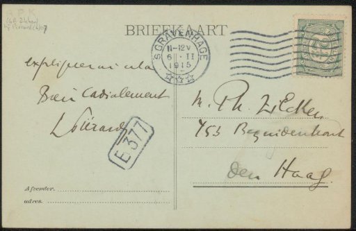Postcard to Philip Zilcken