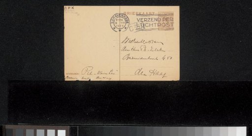 Postcard to Philip Zilcken