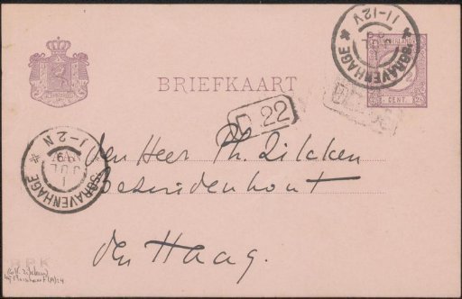 Postcard to Philip Zilcken