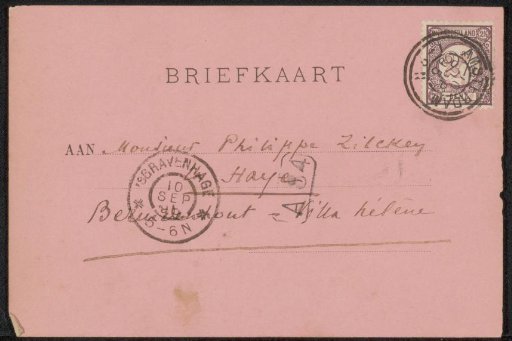 Postcard to Philip Zilcken