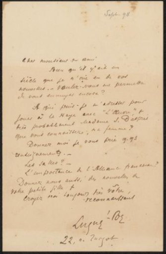 Letter to Philip Zilcken