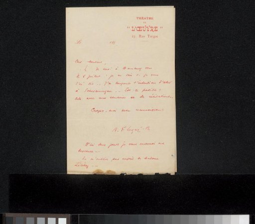 Letter to Philip Zilcken