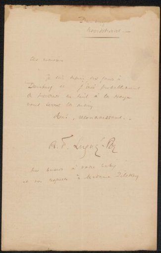 Letter to Philip Zilcken