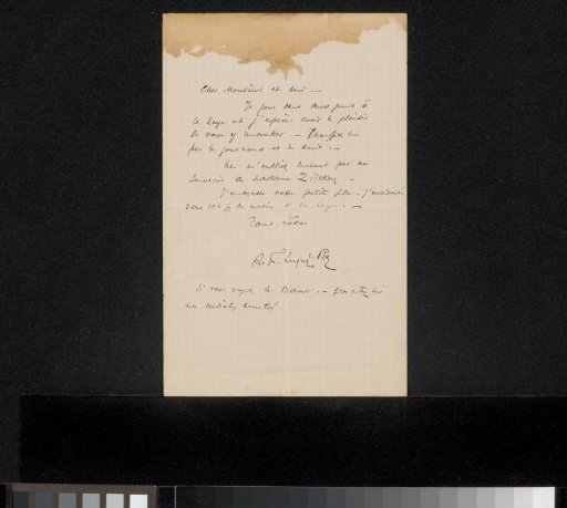Letter to Philip Zilcken