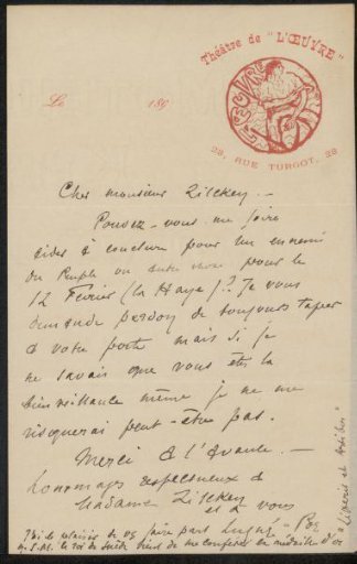 Letter to Philip Zilcken