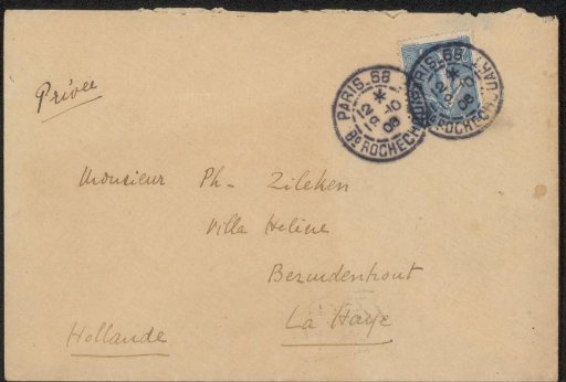 Envelope to Philip Zilcken