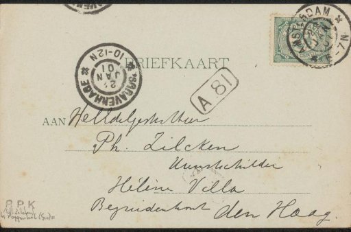 Postcard to Philip Zilcken