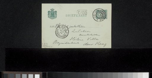 Postcard to Philip Zilcken