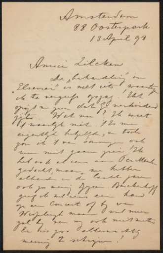 Letter to Philip Zilcken