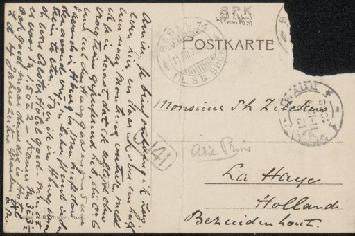 Picture postcard to Philip Zilcken