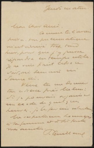 Letter to Mr. Romoblet