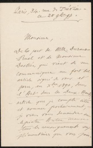 Letter to Philip Zilcken