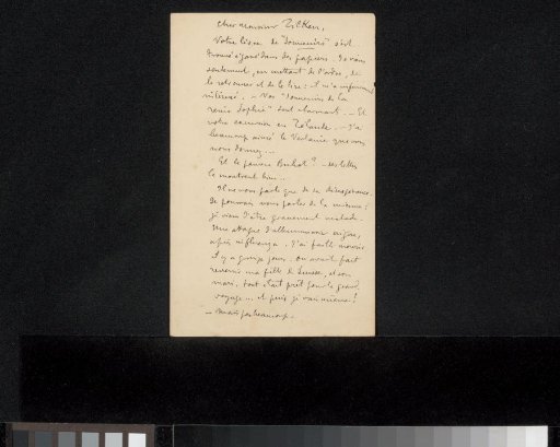 Letter to Philip Zilcken