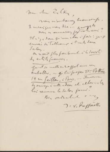 Letter to Philip Zilcken