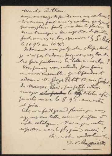 Letter to Philip Zilcken