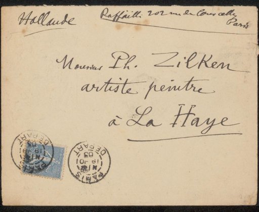Envelope addressed to Philip Zilcken