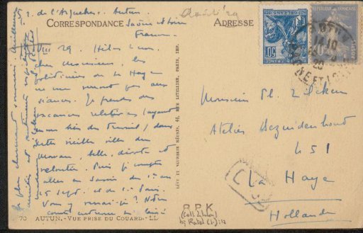 Postcard to Philip Zilcken