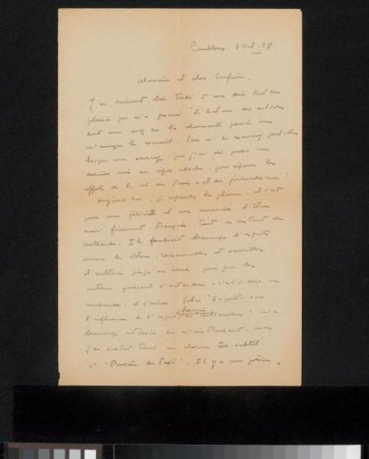 Letter to Philip Zilcken