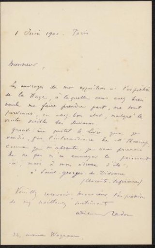Letter to Philip Zilcken